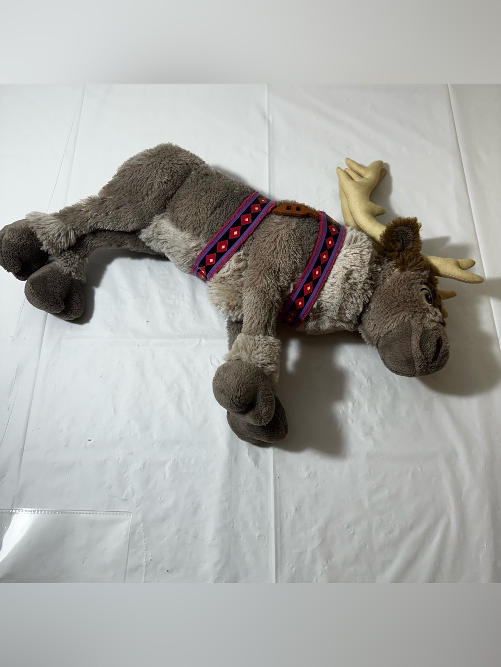 Disney Brown Plush Moose Dog Toy with Pink & Purple‎ Harness